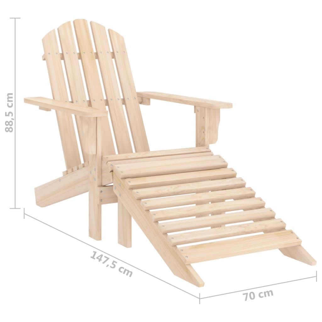 Adirondack-Gartenstuhl mit Fussstütze Massivholz Tanne